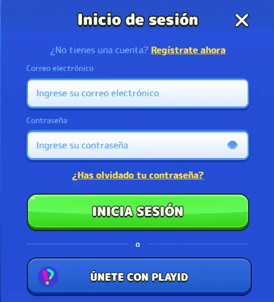 Formulario de inicio de sesión